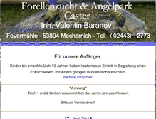 Tablet Screenshot of forellenzucht-caster.de